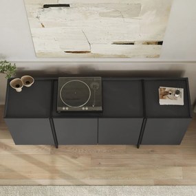 Антрацитен скрин с отвор за кабели 180x80x45 cm Dorma – Kalune Design