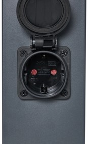 Външна лампа тъмно сива с димно стъкло 45 см IP44 с контакт и сензор за движение - Malios