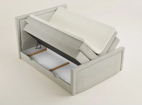 Кремаво боксспринг легло 160x200 cm с място за съхранение Fresco – Maison de Rêve