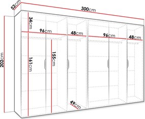 Гардероб Малага плюс шесткрилен-Артизан