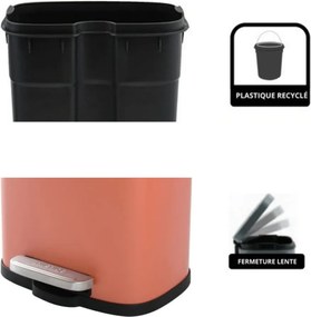 Теракотено стоманено кошче за боклук с педал 5 l Akira – Spirella