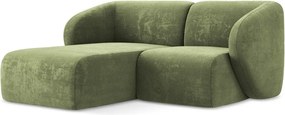 Зелен шенилов ъглов диван (ляв ъгъл) Lani – Makamii
