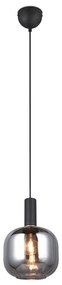 Черно висящо осветително тяло със стъклен абажур ø 20 cm Diva – Trio