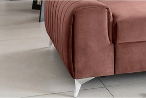 Розов кадифен разтегателен диван 261 cm Laurence – ELTAP
