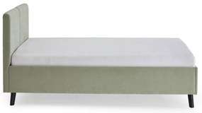 Светлозелено двойно легло 140x200 cm тапицирано с включена подматрачна рамка Piano – Meise Möbel