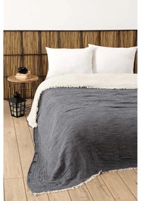 Тъмносива муселинова покривка за двойно легло 230x250 cm - Mijolnir