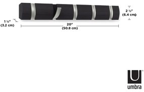 Сива стенна закачалка от тополово дърво Flip - Umbra