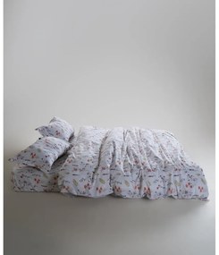 Бяло двойно удължено спално бельо от памук Renforcé 240x220 cm Floral Dance Autumn – Mila Home Luxury