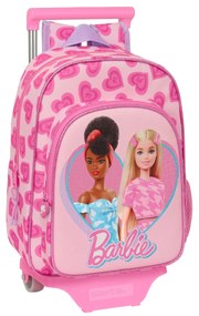 Училищна чанта с колелца Barbie Love Розов 26 x 34 x 11 cm