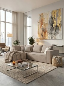 Ъглов диван Opalin-Бежово-Ляво