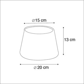 Абажур от памук черен 20/15/13 със златен интериор