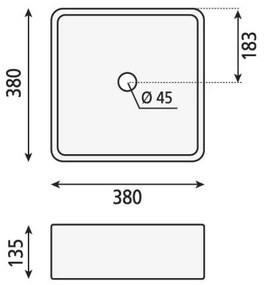 Бял керамичен умивалник , 38 x 38 cm Ubega - Sapho