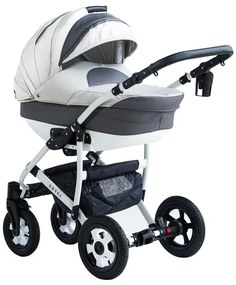 Комбинирана бебешка количка Estel 2в1 DIZAIN BABY - сива кожа