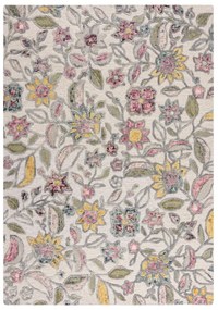 Кремав ръчно изработен вълнен килим 120x170 cm Tania Floral – Flair Rugs