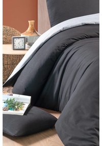 Черен и сив памучен чаршаф за двойно легло/разширен чаршаф 200x220 cm - Mila Home