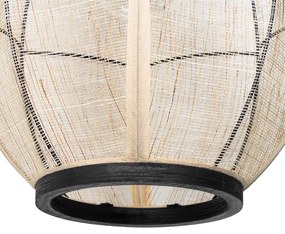 Ориенталска висяща лампа кафяв плат 35 см - Rob