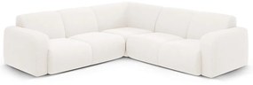 Бял ъглов диван от букле (променлив/L форма) Molino – Micadoni Home