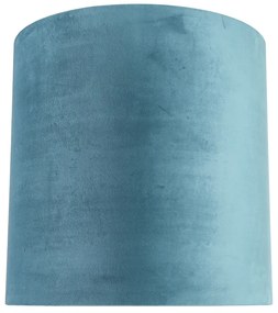 Кадифен абажур син 40/40/40 със златист интериор