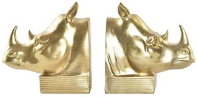 Raamatutugi DKD Home Decor Златен Носорог Смола Колониален (15 x 7,5 x 14,5 cm)