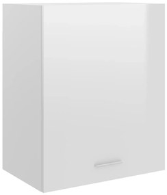 801265 vidaXL Висящ шкаф "Lyon", бял гланц, 50x31x60 см, инженерно дърво