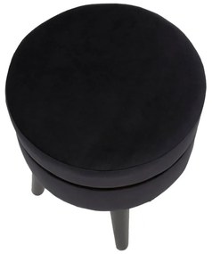 Черна табуретка с тапицерия Paris, ⌀ 35 cm - Mauro Ferretti