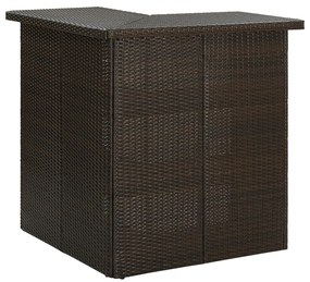 313480 vidaXL Ъглова бар маса, кафява, 100x50x105 см, полиратан