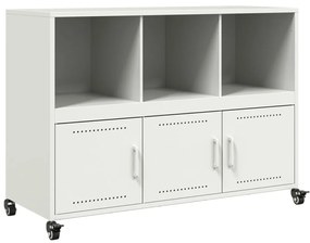 846739 vidaXL Бюфет, бял, 100,5x39x72 см, стомана