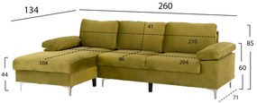 Диван Емилия ляв ъгъл HM3236.03L цвят маслина