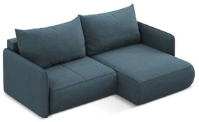 Син разтегателен ъглов диван с място за съхранение (десен ъгъл) Nanea – Makamii