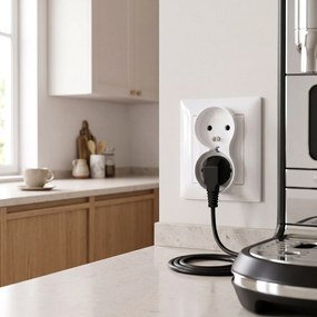Двоен контакт със заземяване OSTE JNH002-G White