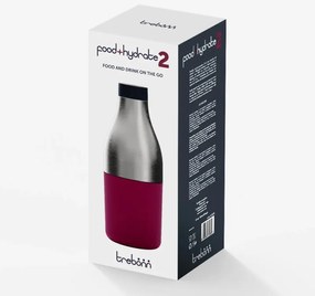 Термо бутилка с вградена кутия за храна Trebonn Food&Hydrate 2 1622108, 450/520 мл, Неръждаема стомана, Лилав/Инокс