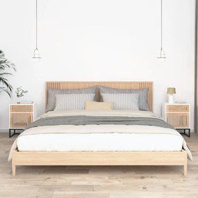 Sonata H Нощни шкафчета 2 бр бели 40x30x55,5 см инженерно дърво и желязо