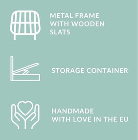 Кремаво двойно легло 160x200 cm тапицирано с място за съхранение с включена подматрачна рамка Maumere – Maison de Rêve