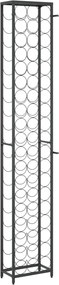 Поставка за вино за 57 бутилки черна 34x18x200 см ковано желязо
