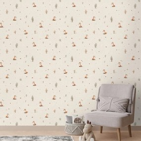 Самозалепващ тапет – Горски лисици и дървета