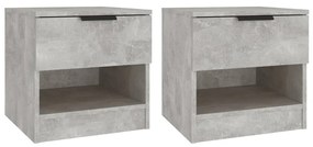 811259 vidaXL Нощни шкафчета, 2 бр, бетонно сиво, инженерна дървесина