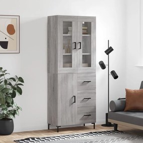 Sonata H Висок шкаф, сив сонома, 69,5x34x180 см, инженерно дърво