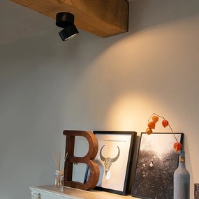 Модерен прожектор черен кръгъл регулируем - Go Nine