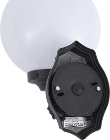 Класическа външна стенна лампа черна с опалово стъкло IP44 - Champs