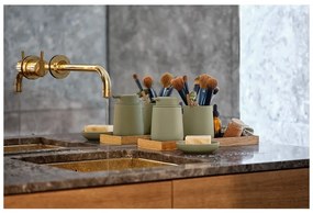 Зелена керамична чаша за четки за зъби Nova One - Zone