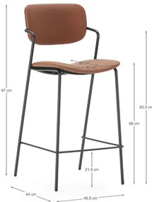 Бар столове в комплект от 2 бр. в тухлен цвят (височина на седалката 68 cm) Maika – Marckeric