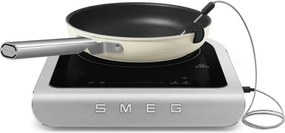 Преносим индукционен котлон Smeg PIC01WHMEU, 2100 W, Керамично стъкло, Бял мат