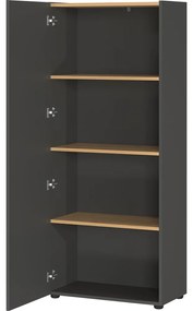 Антрацитна библиотека от декор от дъб 61x145x34 cm Adrano – Germania