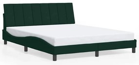 3207858 vidaXL Рамка за легло без матрак Hanko, тъмнозелена, 160x200 см, кадифе