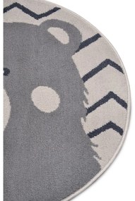 Сив детски килим ø 140 cm Bear - Hanse Home