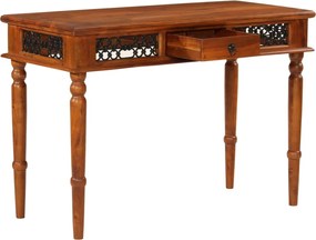 356973 vidaXL Бюро с чекмедже 110x50x76 см масивна акация