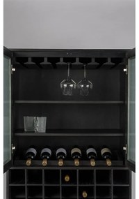 Черна дъбова стойка за вино за 20 бутилки, 89x181 cm Travis - Zuiver