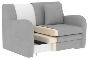 Бял сгъваем/с място за съхранение диван от прежда с примки от букле 130 cm Ario – ELTAP