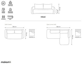 Сиво-син сгъваем ъглов диван (ляв ъгъл) Hale – Makamii