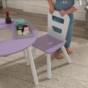 Комплект маса с два стола - Round Storage Table & 2 Chair Set - Lavender - KidKraft